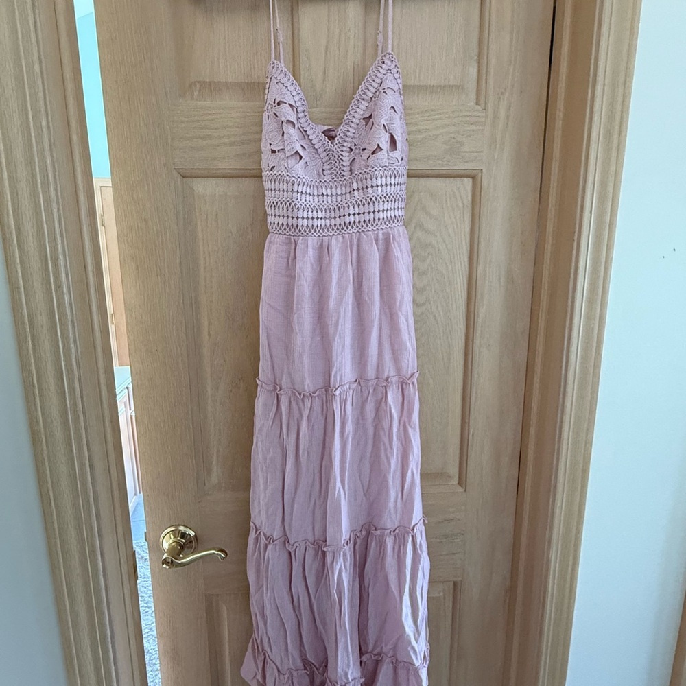 Love Tree Pink Tie Front Halter Sundress NWOT